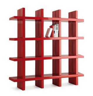 SLIDE bibliothèque MY BOOK 4X4 (Rouge - Polyéthylène)