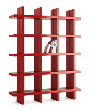 SLIDE bibliothèque MY BOOK 4X5 (Rouge - Polyéthylène)