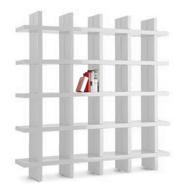 SLIDE bibliothèque MY BOOK 5x5 (Blanc lait - Polyéthylène)