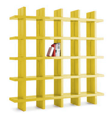 SLIDE bibliothèque MY BOOK 5x5 (Jaune - Polyéthylène)