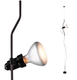 FLOS lampe à suspension PARENTESI (Noir - acier / Élastomère)