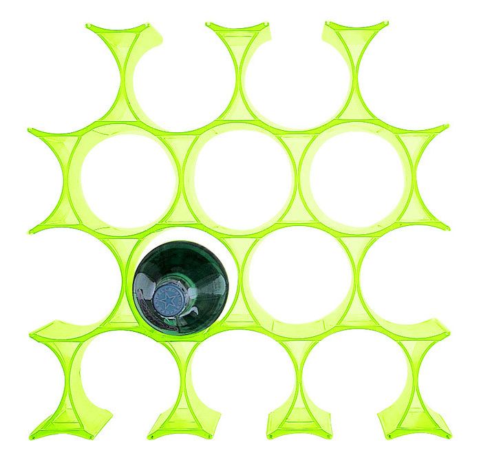 KARTELL Porte-bouteilles INFINITY pack de 16 pièces (Jaune vert - Polypropylène coloré dans la masse