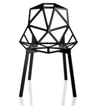 MAGIS set de 2 chaises CHAIR_ONE (Noir, pieds noires - Aluminium)