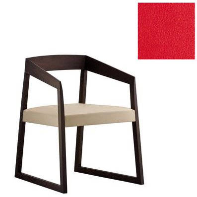 PEDRALI chaise SIGN 455 (PRO - chêne Wengè/cuir Mezzo Fiore)