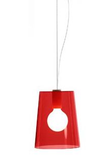 PEDRALI lampe à suspension L001S/A (Rouge transparent - Méthacrylate)