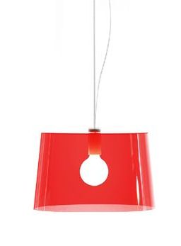 PEDRALI lampe à suspension L001S/B (Rouge transparent - Méthacrylate)