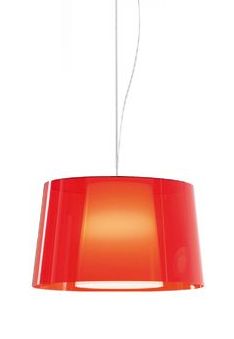 PEDRALI lampe à suspension L001S/BA (Rouge Transparent blanc - Méthacrylate)