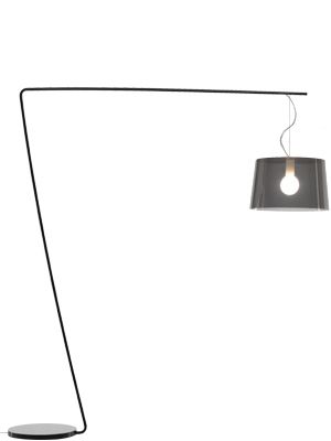 PEDRALI lampadaire L001T/B (Fumé - acier noir/Méthacrylate)