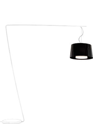 PEDRALI lampadaire L001T/BA (Noir / Blanc - acier blanc/Méthacrylate)
