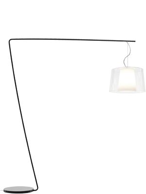 PEDRALI lampadaire L001T/BA (Transparent / Blanc - acier noir/Méthacrylate)