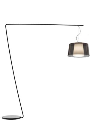 PEDRALI lampadaire L001T/BA (Fumé blanc - acier noir/Méthacrylate)