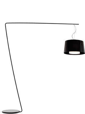 PEDRALI lampadaire L001T/BA (Noir / Blanc - acier noir/Méthacrylate)