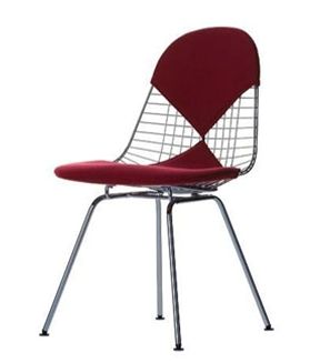 VITRA chaise wire chair DKX (Dossier et coussin en tissu Hopsak - acier/tissu)