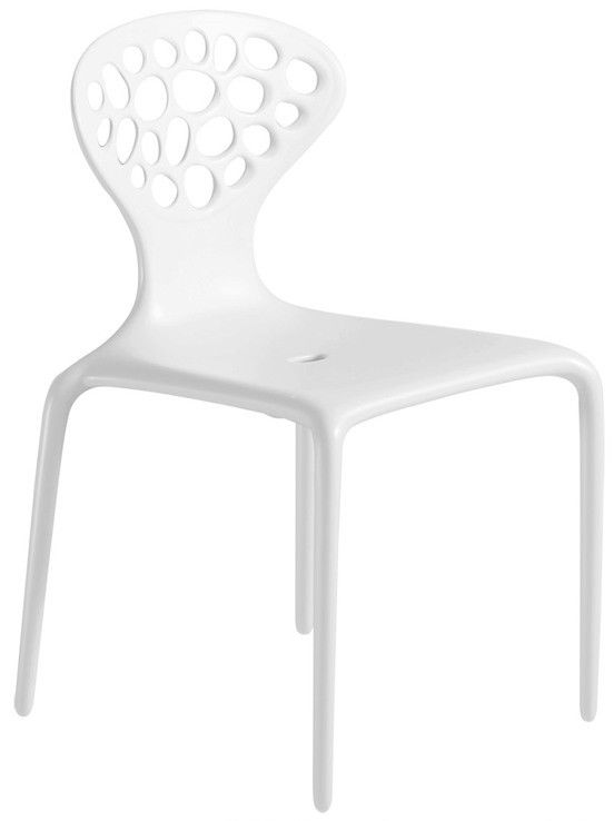 MOROSO ensemble de 4 chaises avec le dos perforé SUPERNATURAL (Blanc - Polypropylène)