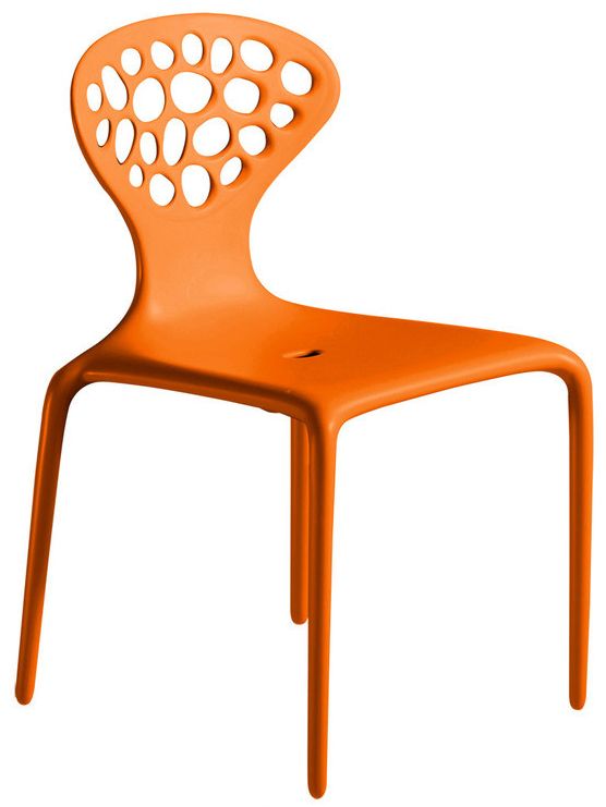 MOROSO ensemble de 4 chaises avec le dos perforé SUPERNATURAL (Orange - Polypropylène)