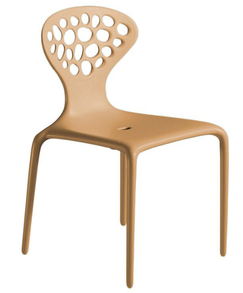 MOROSO ensemble de 4 chaises avec le dos perforé SUPERNATURAL (Caramel - Polypropylène)