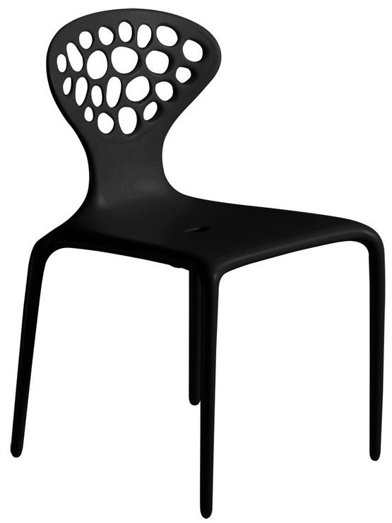 MOROSO ensemble de 4 chaises avec le dos perforé SUPERNATURAL (Noir - Polypropylène)