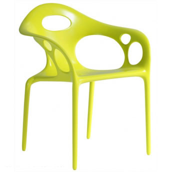 MOROSO ensemble de 4 fauteuils SUPERNATURAL (Vert fluo - Polypropylène)
