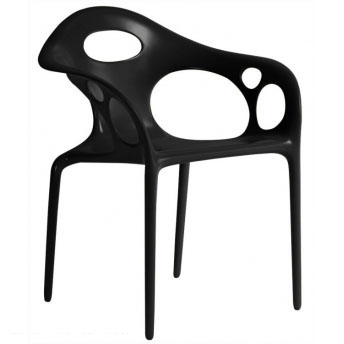 MOROSO ensemble de 4 fauteuils SUPERNATURAL (Noir - Polypropylène)