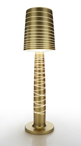 SERRALUNGA lampadaire LADYJANE (Or laqué - LLDPE)