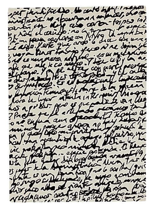 NANIMARQUINA tapis Black on White MANUSCRIT (200x300 cm - Laine)