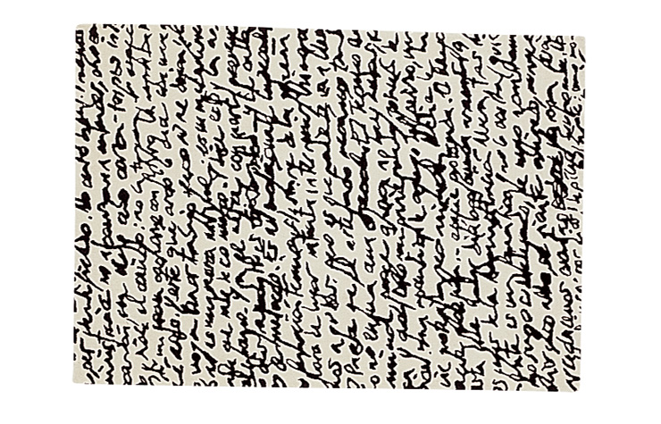 NANIMARQUINA tapis Black on White MANUSCRIT (170x240 cm - Laine)