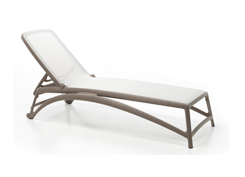 NARDI set de 2 bains de soleil ATLANTICO GARDEN COLLECTION (Tourterelle /Blanc - Polypropylène / Tis