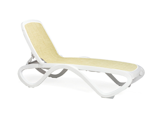 NARDI set de 2 bains de soleil sans accoudoirs OMEGA CONTRACT COLLECTION (Blanc / Beige - Polypropyl