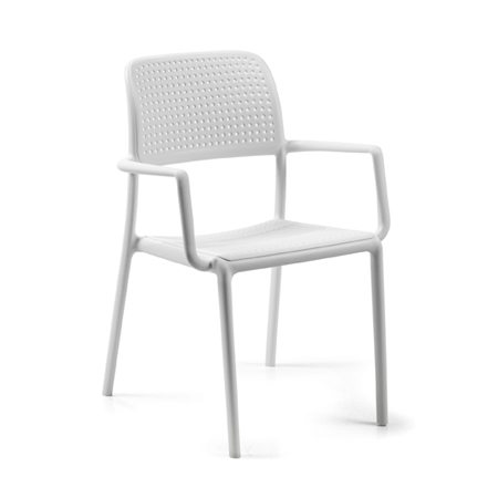 NARDI set de 4 chaises avec accoudoirs BORA pour extérieur CONTRACT COLLECTION (Blanc - Polypropylèn