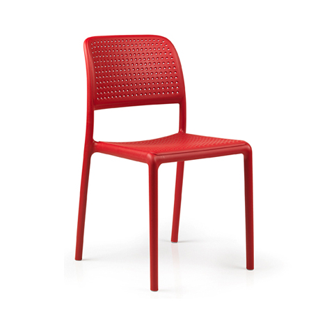NARDI set de 4 chaises BORA BISTROT pour extérieur CONTRACT COLLECTION (Rouge - Polypropylène)