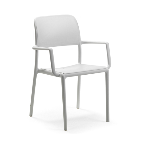 NARDI set de 4 chaises avec accoudoirs RIVA pour extérieur CONTRACT COLLECTION (Blanc - Polypropylèn