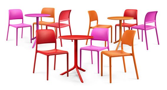 NARDI set of 4 outdoor chair RIVA BISTROT CONTRACT COLLECTION