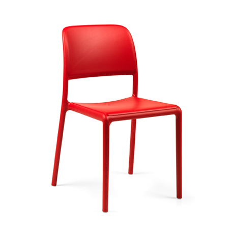 NARDI set de 4 chaises RIVA BISTROT pour extérieur CONTRACT COLLECTION (Rouge - Polypropylène)