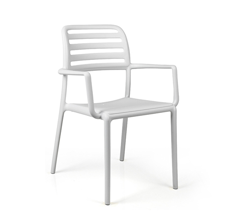NARDI set de 4 chaises avec accoudoirs COSTA pour extérieur GARDEN COLLECTION (Blanc - Polypropylène