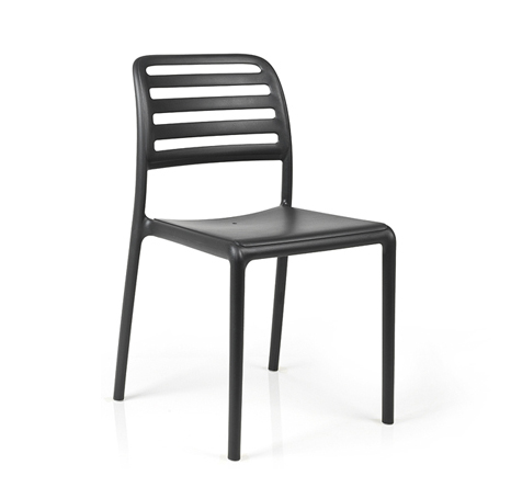 NARDI set de 4 chaises COSTA BISTROT pour extérieur CONTRACT COLLECTION (Anthracite - Polypropylène)