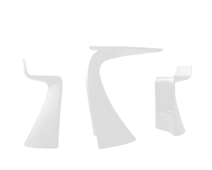 VONDOM set de 2 tabourets et table haute WING (Blanc - LLDPE)