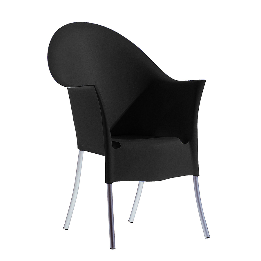 DRIADE set de 4 fauteuils LORD YO (Noir - aluminium / polypropylène)