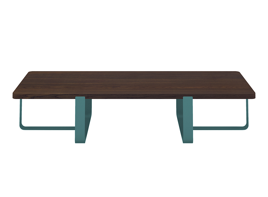 MEME DESIGN table basse INN DOUBLE (Pétrole - Chêne fumé et métal)