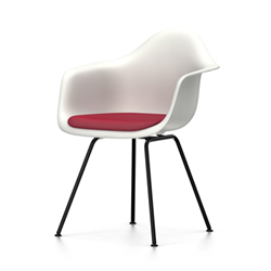 VITRA Eames Plastic Armchair with cushion and black base DAX NEW DIMENSIONS