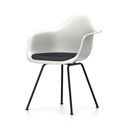 VITRA Eames Plastic Armchair with cushion and black base DAX NEW DIMENSIONS
