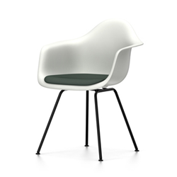 VITRA Eames Plastic Armchair with cushion and black base DAX NEW DIMENSIONS