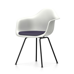 VITRA Eames Plastic Armchair with cushion and black base DAX NEW DIMENSIONS