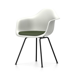 VITRA Eames Plastic Armchair with cushion and black base DAX NEW DIMENSIONS