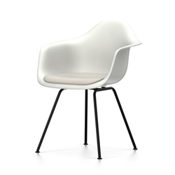 VITRA Eames Plastic Armchair with cushion and black base DAX NEW DIMENSIONS