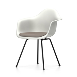 VITRA Eames Plastic Armchair with cushion and black base DAX NEW DIMENSIONS