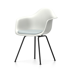VITRA Eames Plastic Armchair with cushion and black base DAX NEW DIMENSIONS