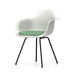 VITRA Eames Plastic Armchair with cushion and black base DAX NEW DIMENSIONS