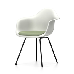 VITRA Eames Plastic Armchair with cushion and black base DAX NEW DIMENSIONS