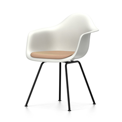 VITRA Eames Plastic Armchair with cushion and black base DAX NEW DIMENSIONS