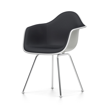 VITRA chaise fauteuil avec rembourrage total Eames Plastic Armchair DAX NOUVELLES DIMENSIONS (Blanc/